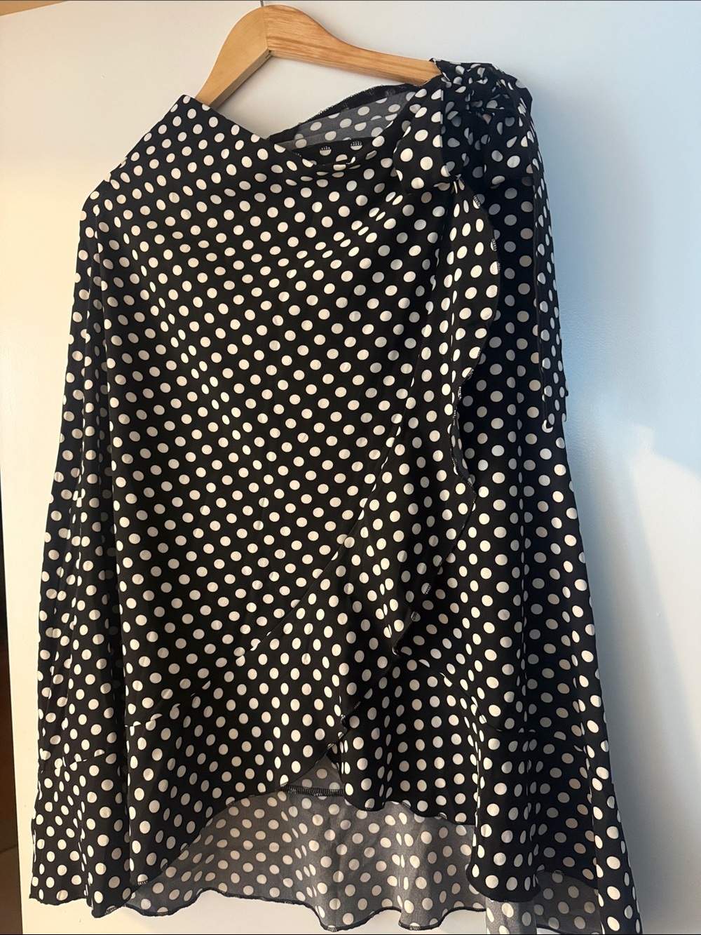 Black & White Polka Dot Wrap Skirt